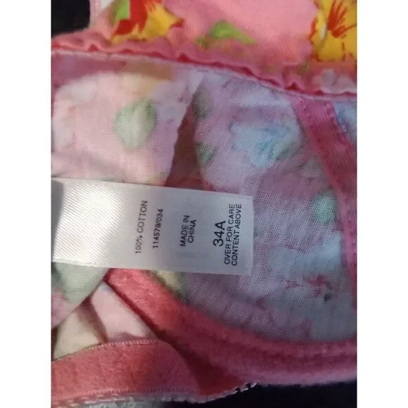 (#13) Victoria's Secret Bra Vintage Razor Back Ashley Coral Floral 34A Underwire - Picture 5 of 8